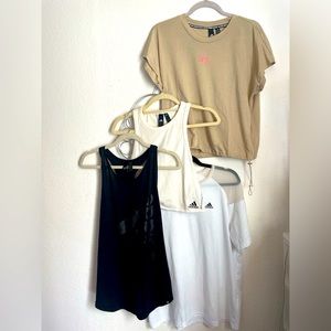 LOT OF 4 ADIDAS TEES + TANKS